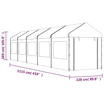 Gazebo with Roof White 11.15x2.28m - Durable Outdoor Shelter