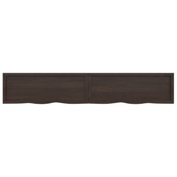 Dark Brown Solid Wood Bathroom Countertop 220x40 cm | HipoMarket