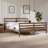 Bed Frame Honey Brown Solid Wood Pine 200x200 cm Colour honey brown Size 200 x 200 cm 