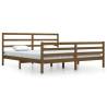 Honey Brown Solid Wood Bed Frame 200x200 cm | HipoMarket UK