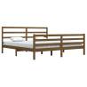 Honey Brown Solid Wood Bed Frame 200x200 cm | HipoMarket UK