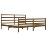 Honey Brown Solid Wood Bed Frame 200x200 cm | HipoMarket UK