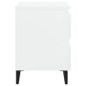 2 pcs High Gloss White Bed Cabinets | Chic Design & Ample Storage