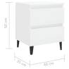 2 pcs High Gloss White Bed Cabinets | Chic Design & Ample Storage