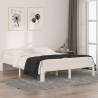 Bed Frame White Solid Wood Pine 140x190 cm Colour white Size 140 x 190 cm 