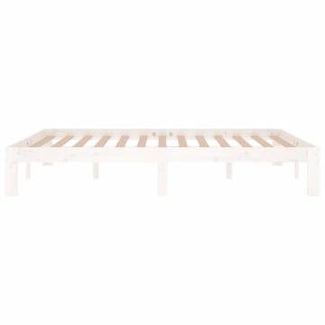 White Solid Wood Bed Frame 140x190 cm | Modern & Sturdy