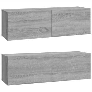 4 Piece Grey Sonoma TV Cabinet Set | Stylish & Practical