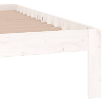 White Solid Wood Bed Frame 140x190 cm | Modern & Sturdy