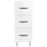 Stylish Highboard High Gloss White | 34.5x34x180 cm