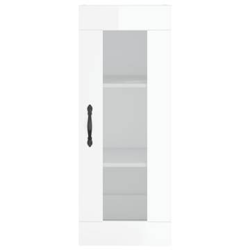 Stylish Highboard High Gloss White | 34.5x34x180 cm