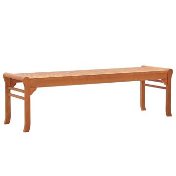 3-Seater Garden Bench - Solid Eucalyptus Wood - 150 cm