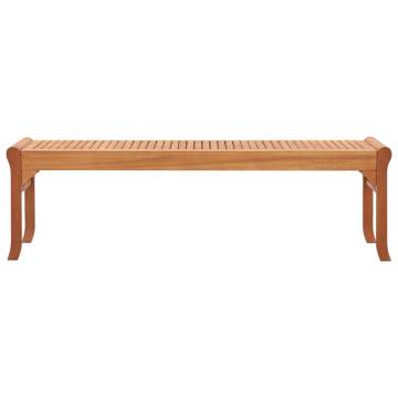 3-Seater Garden Bench - Solid Eucalyptus Wood - 150 cm