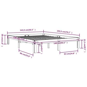 White Solid Wood Bed Frame 140x190 cm | Modern & Sturdy