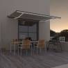 Manual Retractable Awning with LED 500x300 cm Cream Colour cream Size 500 x 300 cm Quantity in Package 1 