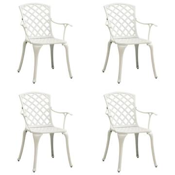 Stylish Cast Aluminium Garden Chairs - 4 Pcs Set