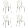 Garden Chairs 4 pcs Cast Aluminium White Colour white Quantity in Package 4 Number of 1 