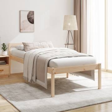 Solid Wood Pine Bed Frame 90x190 cm - Modern Design