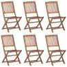 Folding Outdoor Chairs 6 pcs Solid Acacia Wood Quantity in Package 6 Model without armrest Number of 1 