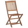 Folding Outdoor Chairs Set - 6 pcs Solid Acacia Wood