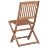 Folding Outdoor Chairs Set - 6 pcs Solid Acacia Wood