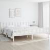 Bed Frame White Solid Wood 180x200 cm Super King Size Colour white Size 180 x 200 cm 