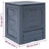 Garden Composter Grey 60x60x73 cm - 260 L | Hipo Market