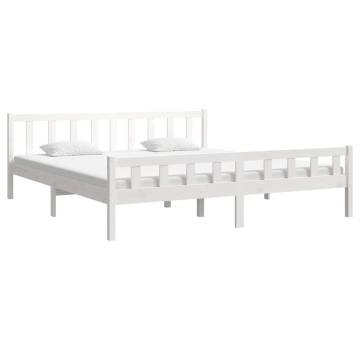 White Solid Wood Bed Frame 180x200 cm Super King Size