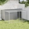 Dog House with Run Anthracite 197x194x110 cm Galvanised Steel Size 197 x 194 x 110 cm 