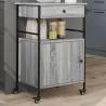 Kitchen Trolley Grey Sonoma 56x43x89.5 cm Engineered Wood Colour grey sonoma 