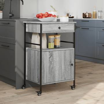 Kitchen Trolley Grey Sonoma 56x43 cm - Durable & Stylish Storage