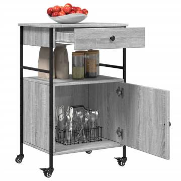 Kitchen Trolley Grey Sonoma 56x43 cm - Durable & Stylish Storage