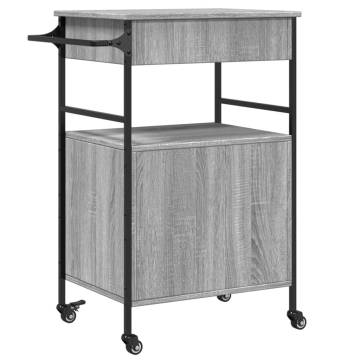 Kitchen Trolley Grey Sonoma 56x43 cm - Durable & Stylish Storage