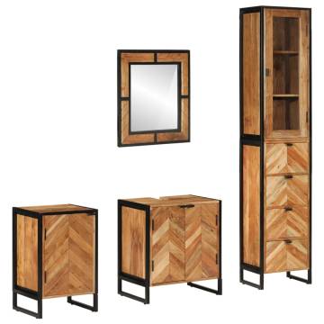 4 Piece Bathroom Furniture Set | Solid Wood & Iron | HipoMarket