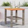 Garden Table Grey 40x40x42 cm Poly Rattan Acacia Wood Colour grey and brown Size 40 x 40 x 42 cm Quantity in Package 1 