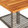 Garden Table Grey 40x40 cm - Durable Poly Rattan & Acacia Wood