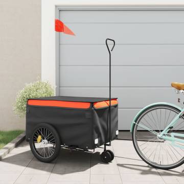 Bike Trailer Black and Orange - 45 kg Capacity | HipoMarket