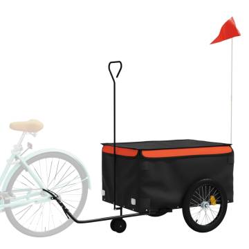 Bike Trailer Black and Orange - 45 kg Capacity | HipoMarket