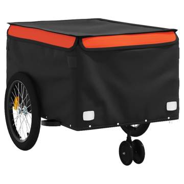 Bike Trailer Black and Orange - 45 kg Capacity | HipoMarket