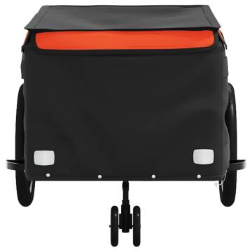 Bike Trailer Black and Orange - 45 kg Capacity | HipoMarket