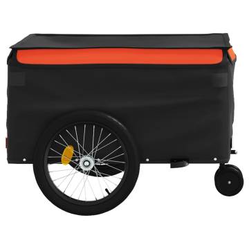 Bike Trailer Black and Orange - 45 kg Capacity | HipoMarket