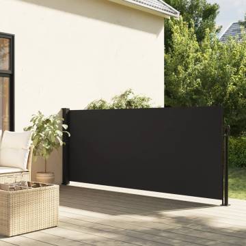 Retractable Side Awning Black 140x500 cm - Privacy Screen