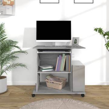 Computer Desk Grey Sonoma - Compact & Stylish 80x50x75 cm