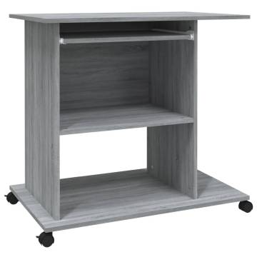 Computer Desk Grey Sonoma - Compact & Stylish 80x50x75 cm