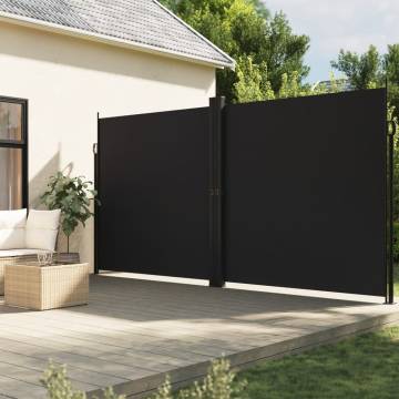 Retractable Side Awning Black 200x600 cm - Instant Privacy