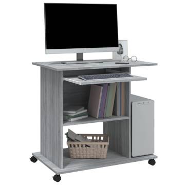 Computer Desk Grey Sonoma - Compact & Stylish 80x50x75 cm