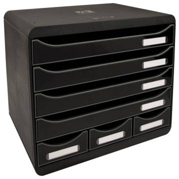 Exacompta 7-Drawer Desktop Organizer - Glossy Black Store-Box