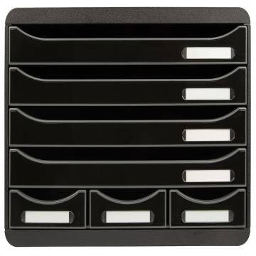 Exacompta 7-Drawer Desktop Organizer - Glossy Black Store-Box