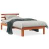 Bed Frame with Headboard Wax Brown 100x200 cm Solid Wood Pine Colour brown Size 100 x 200 cm 