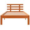 Solid Pine Bed Frame with Headboard - Wax Brown 100x200 cm