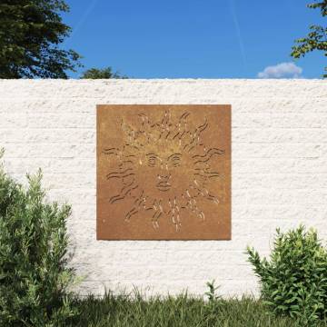 Garden Wall Decoration - Corten Steel Sun Design 55x55 cm